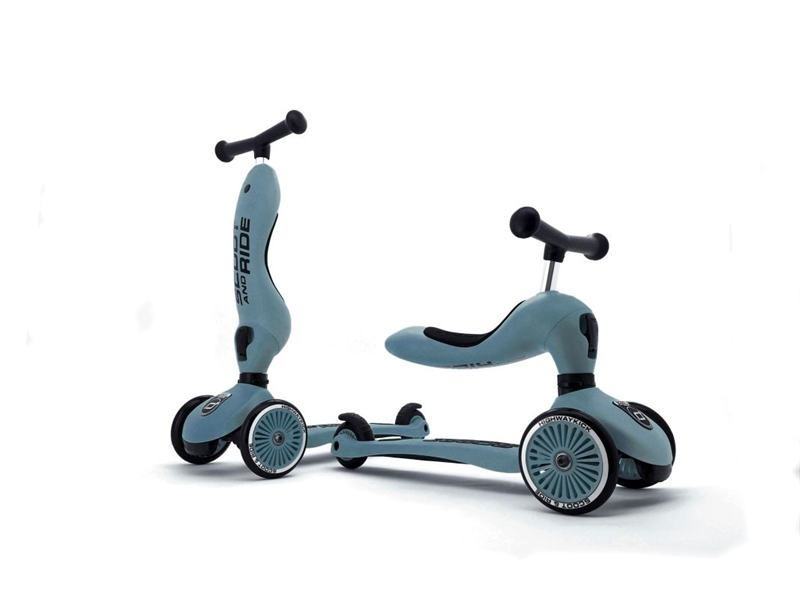 Scoot and Ride - Highwaykick 1 - Steel - 2-i-1 scooter og løbehjul